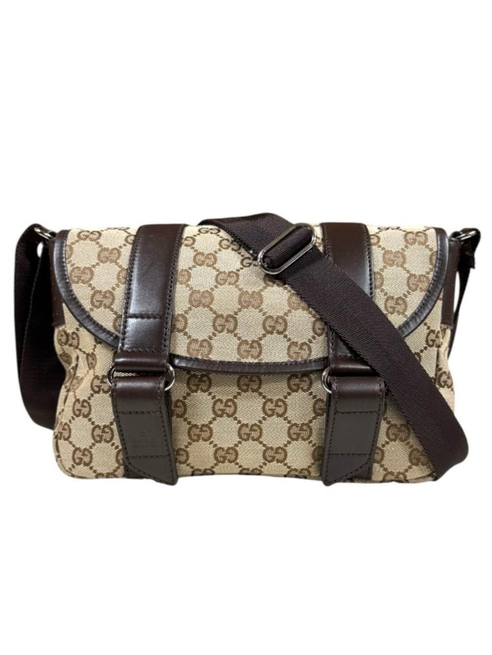 Gucci GG Canvas Shoulder Bag Brown